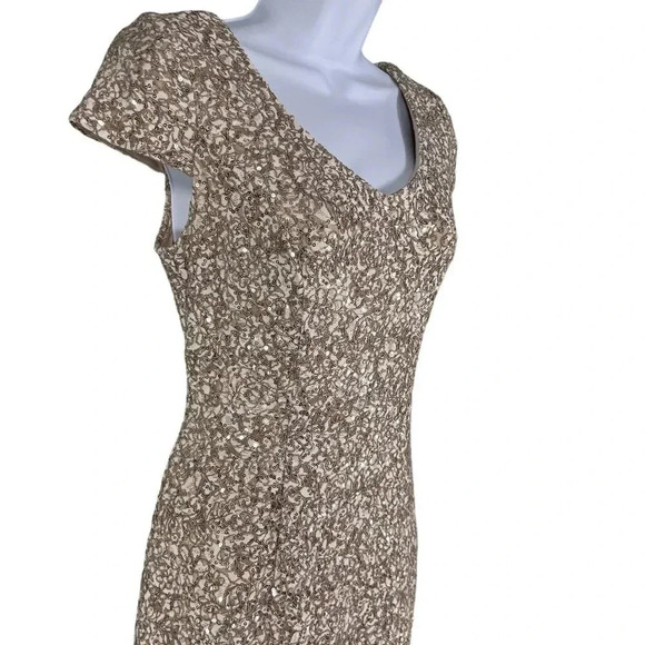 Alex Evenings Womens Sz 6 Long Cap Sleeve Fit & Flare Dress Sequin Detail Formal - Picture 8 of 16